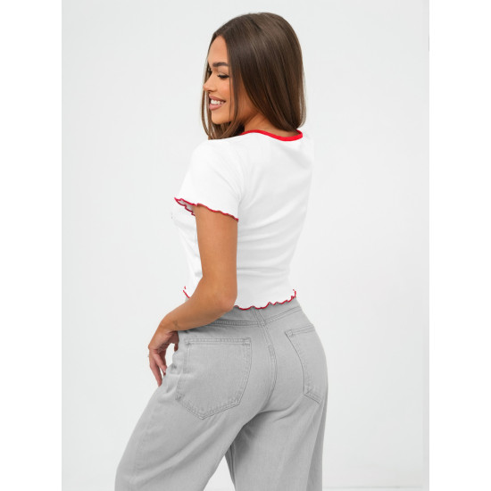 Moteriški balti marškinėliai Strawberry JS/R62639