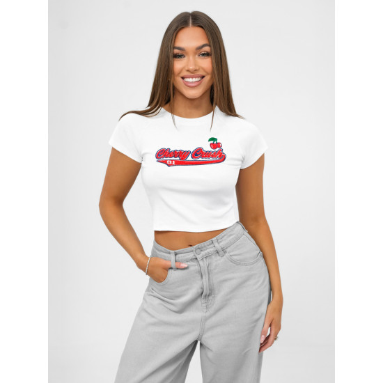 Moteriški balti marškinėliai Cherry JS/R62744