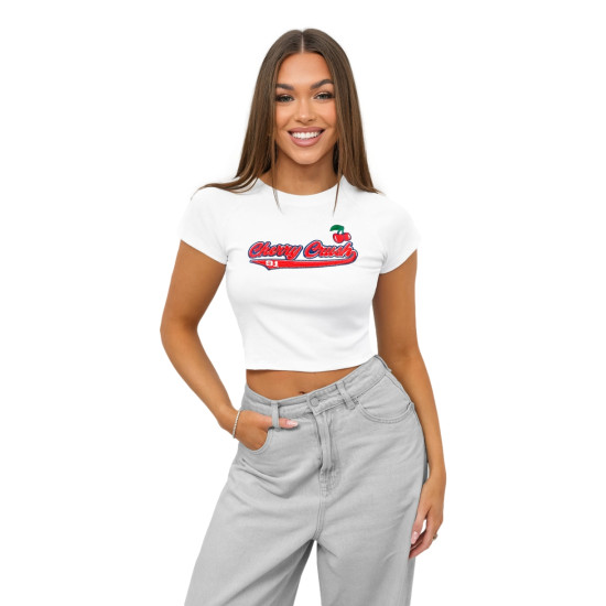 Moteriški balti marškinėliai Cherry JS/R62744