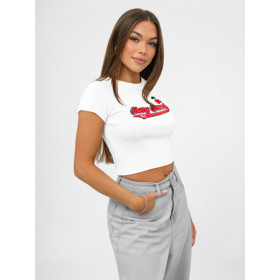 Moteriški balti marškinėliai Cherry JS/R62744