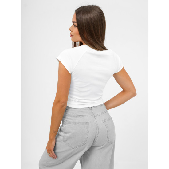 Moteriški balti marškinėliai Cherry JS/R62744