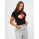 Moteriški juodi marškinėliai Strawberry JS/R62639