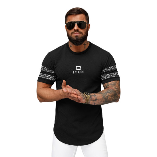 Men's black T-shirt Bicon O/B1213 - T-shirt Men's black T-shirt Bicon O/B1213
