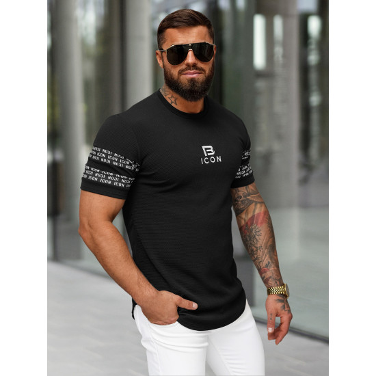 Men's black T-shirt Bicon O/B1213 - T-shirt Men's black T-shirt Bicon O/B1213