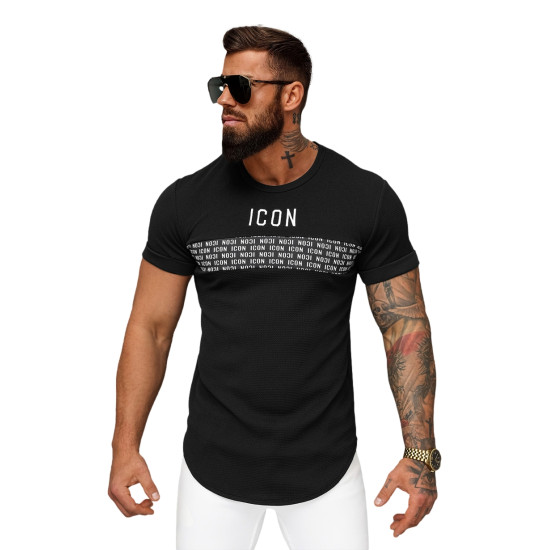 Men's black T-shirt Icon2 O/B1215 - T-shirt Men's black T-shirt Icon2 O/B1215