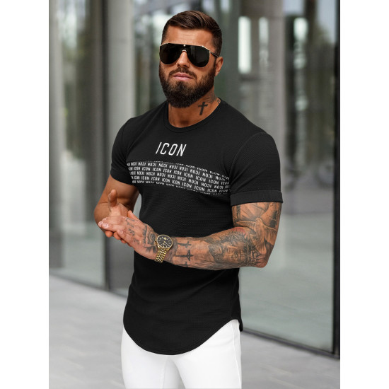 Men's black T-shirt Icon2 O/B1215 - T-shirt Men's black T-shirt Icon2 O/B1215
