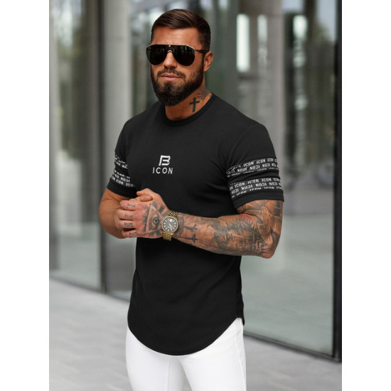 Men's black T-shirt Bicon O/B1213 - T-shirt Men's black T-shirt Bicon O/B1213