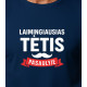 Tamsiai mėlyni marškinėliai Laimingiausias tėtis (baltas) PK4006 - Užrašai vyrams Tamsiai mėlyni marškinėliai Laimingiausias tėtis (baltas) PK4006
