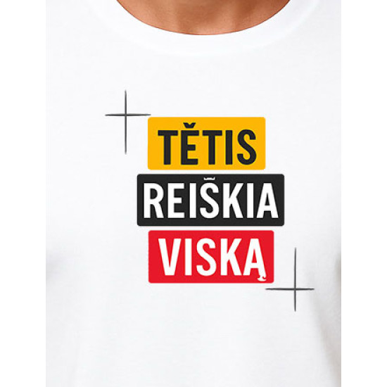 Balti marškinėliai Tėtis reiškia viską PK4008 - Užrašai vyrams Balti marškinėliai Tėtis reiškia viską PK4008