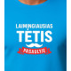 Mėlyni marškinėliai Laimingiausias tėtis (baltas) PK4006 - Užrašai vyrams Mėlyni marškinėliai Laimingiausias tėtis (baltas) PK4006