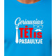 Mėlyni marškinėliai Geriausias tėtis pasaulyje (baltas) PK4007 - Užrašai vyrams Mėlyni marškinėliai Geriausias tėtis pasaulyje (baltas) PK4007