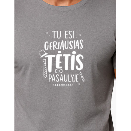 Vyriški pilki mėlyni marškinėliai Geriausias tėtis (baltas) PK4002