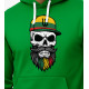 Męski zielony sweter z kapturem Skull PK4011