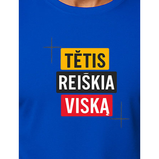 Mėlyni marškinėliai Tėtis reiškia viską PK4008 - Užrašai vyrams Mėlyni marškinėliai Tėtis reiškia viską PK4008