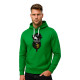 Męska zielona bluza z kapturem Skull Beard Moustache