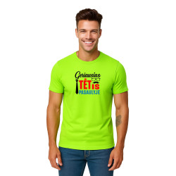 Neoniniai žali marškinėliai Geriausias tėtis pasaulyje (juodas)