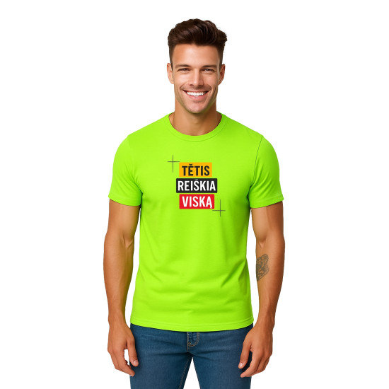Neoniniai žali marškinėliai Tėtis reiškia viską PK4008