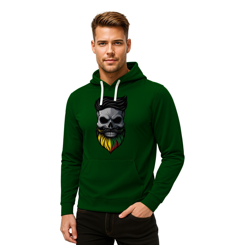 Tumeroheline kapuutsiga kampsun Skull Beard-Couch PK4013