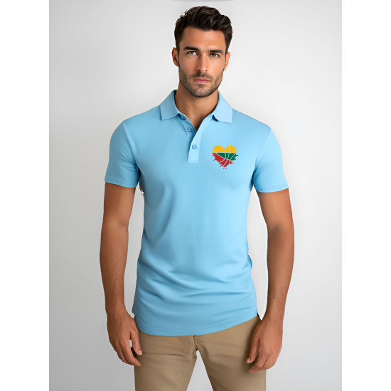 Men's light blue polo shirt Heart JS/8T80