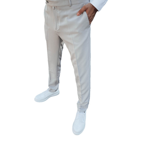 Vyriškos šviesiai pilkos spalvos elegantiškos kelnės Rad UX4291