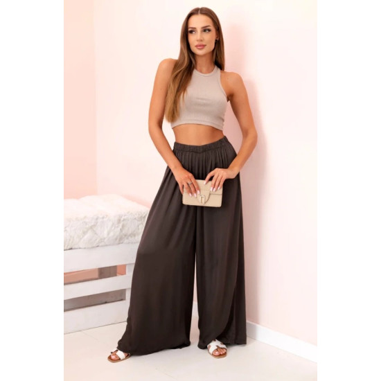 Women's wide leg trousers Andi in brown 32427