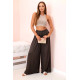 Women's wide leg trousers Andi in brown 32427