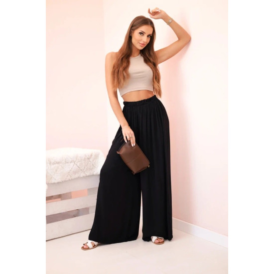 Women's wide leg trousers in black Andi 31799