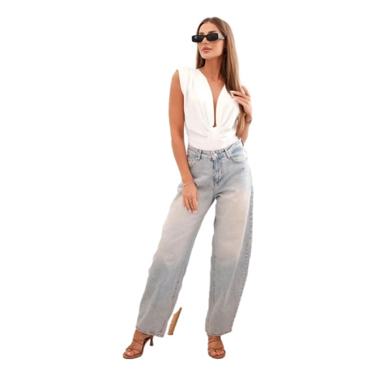 Women's blouse in white with deep neckline Ana 31616