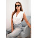 Women's blouse in white with deep neckline Ana 31616