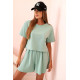 Women's mint cotton set with wide shorts Com 32436 - For women Women's mint cotton set with wide shorts Com 32436