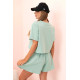 Women's mint cotton set with wide shorts Com 32436 - For women Women's mint cotton set with wide shorts Com 32436