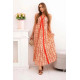 Women's red sleeveless cotton dress with wide hem Roy 32714 - Dresses and tunics Women's red sleeveless cotton dress with wide hem Roy 32714