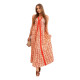 Women's red sleeveless cotton dress with wide hem Roy 32714 - Dresses and tunics Women's red sleeveless cotton dress with wide hem Roy 32714