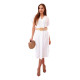 Women's white dress with belt Amber 27660 - Dresses and tunics Women's white dress with belt Amber 27660