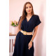 Women's navy blue dress with belt Amber 27658 - Dresses and tunics Women's navy blue dress with belt Amber 27658