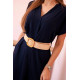 Women's navy blue dress with belt Amber 27658 - Dresses and tunics Women's navy blue dress with belt Amber 27658