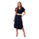 Women's navy blue dress with belt Amber 27658 - Dresses and tunics Women's navy blue dress with belt Amber 27658