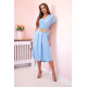 Women's light blue dress with belt Amber 24139 - Dresses and tunics Women's light blue dress with belt Amber 24139