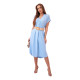 Women's light blue dress with belt Amber 24139 - Dresses and tunics Women's light blue dress with belt Amber 24139
