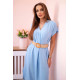 Women's light blue dress with belt Amber 24139 - Dresses and tunics Women's light blue dress with belt Amber 24139