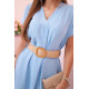 Women's light blue dress with belt Amber 24139 - Dresses and tunics Women's light blue dress with belt Amber 24139