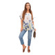 Women's white shirt with flowers Limon 32061 - For women Women's white shirt with flowers Limon 32061