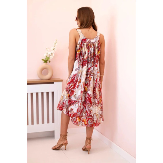 Women's red dress with shoulder straps Shine 32685 - Dresses and tunics Women's red dress with shoulder straps Shine 32685