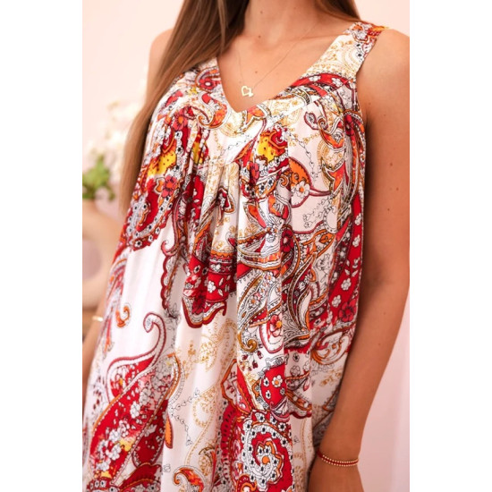 Women's red dress with shoulder straps Shine 32685 - Dresses and tunics Women's red dress with shoulder straps Shine 32685