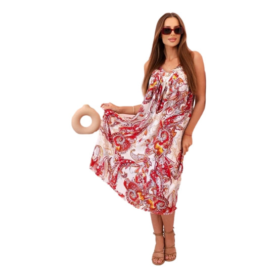 Women's red dress with shoulder straps Shine 32685 - Dresses and tunics Women's red dress with shoulder straps Shine 32685