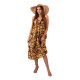 Women's brown dress with shoulder straps Colby 32676 - Dresses and tunics Women's brown dress with shoulder straps Colby 32676