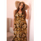 Women's brown dress with shoulder straps Colby 32676 - Dresses and tunics Women's brown dress with shoulder straps Colby 32676