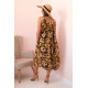 Women's brown dress with shoulder straps Colby 32676 - Dresses and tunics Women's brown dress with shoulder straps Colby 32676