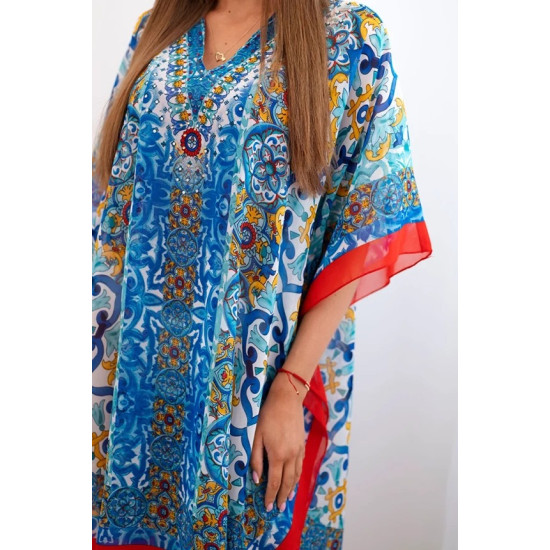 Women's blue beach dress with neckline Beach 32634 - For women Women's blue beach dress with neckline Beach 32634