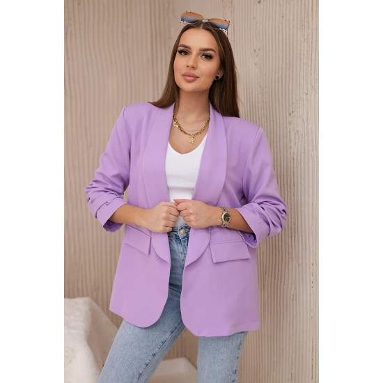 Moteriškas šviesiai violetinis švarkas Florita 24032 - Moterims Moteriškas šviesiai violetinis švarkas Florita 24032